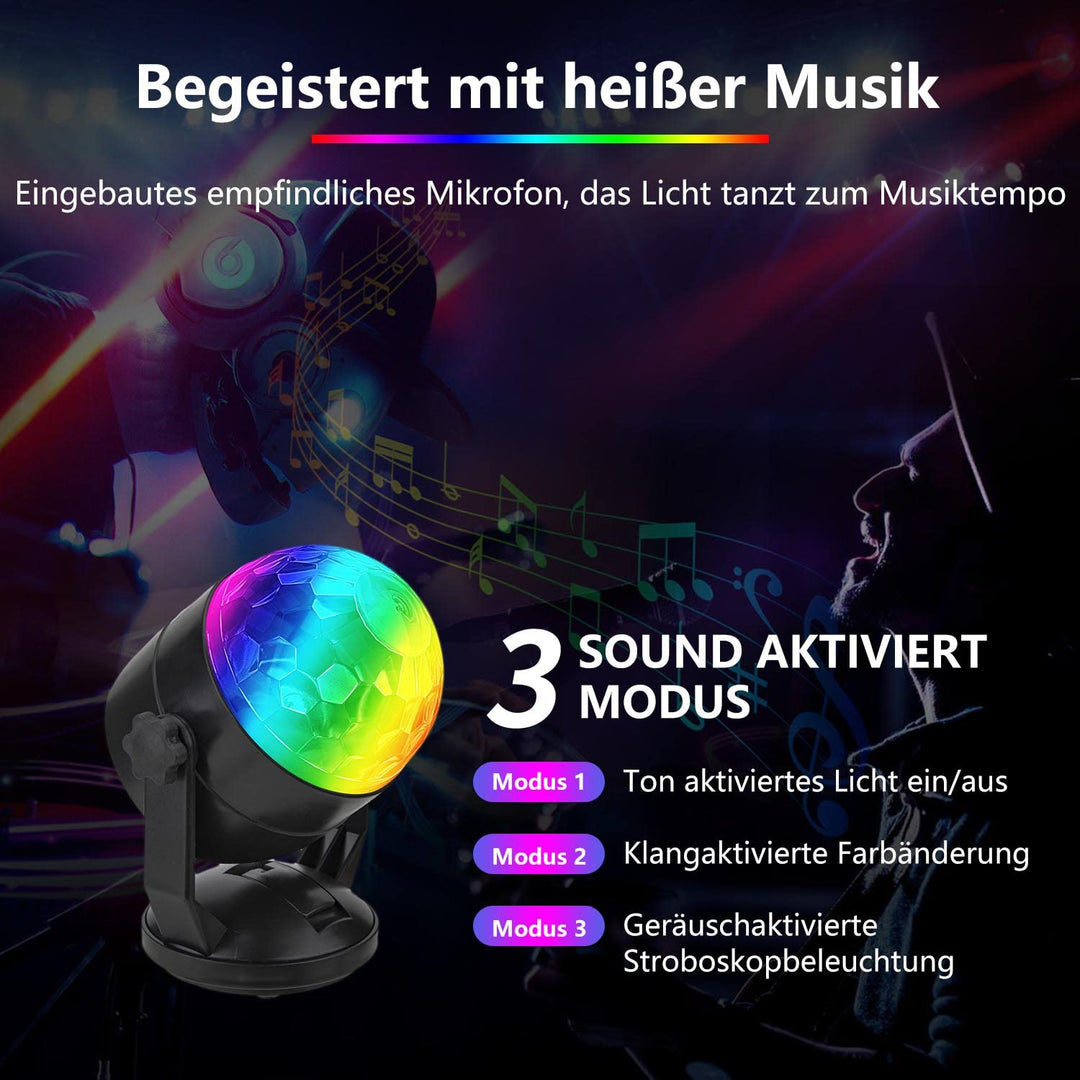 Party Disco Licht RGB Stroboskop mit Fernbedienung, USB &amp; Batterie