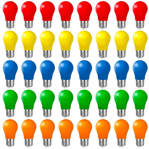 LED Glühbirnen E27 bunt 3W 40er-Set für Party und Lichterkette