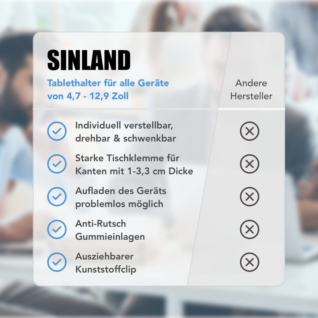 Tablet-Halterung Aluminium Tischklemme 4,7–12,9 Zoll flexibel - Bild 4