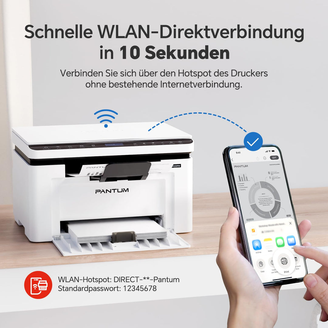 Laserdrucker 3-in-1 WLAN A4 Schwarzweiss 20 S./Min. 1200x600 dpi - Bild 5