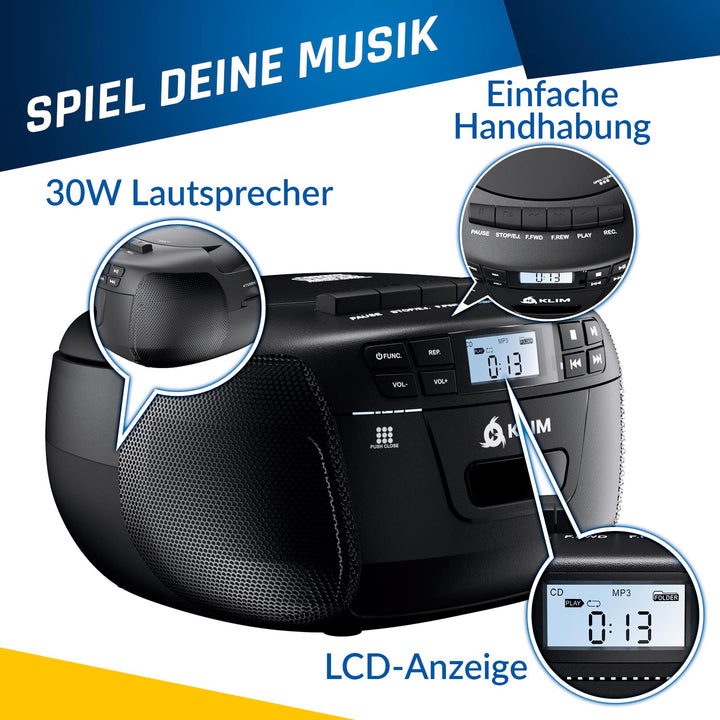 Boombox mit CD-Player, Kassette, Radio &amp; Bluetooth 5.1 - Bild 6