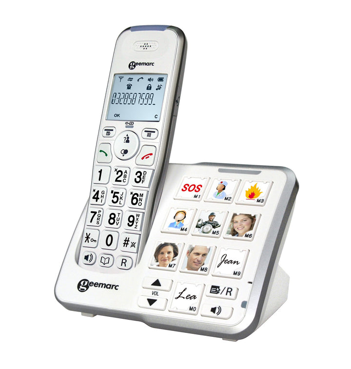 Seniorentelefon schnurlos mit Fototasten Anrufbeantworter 30dB