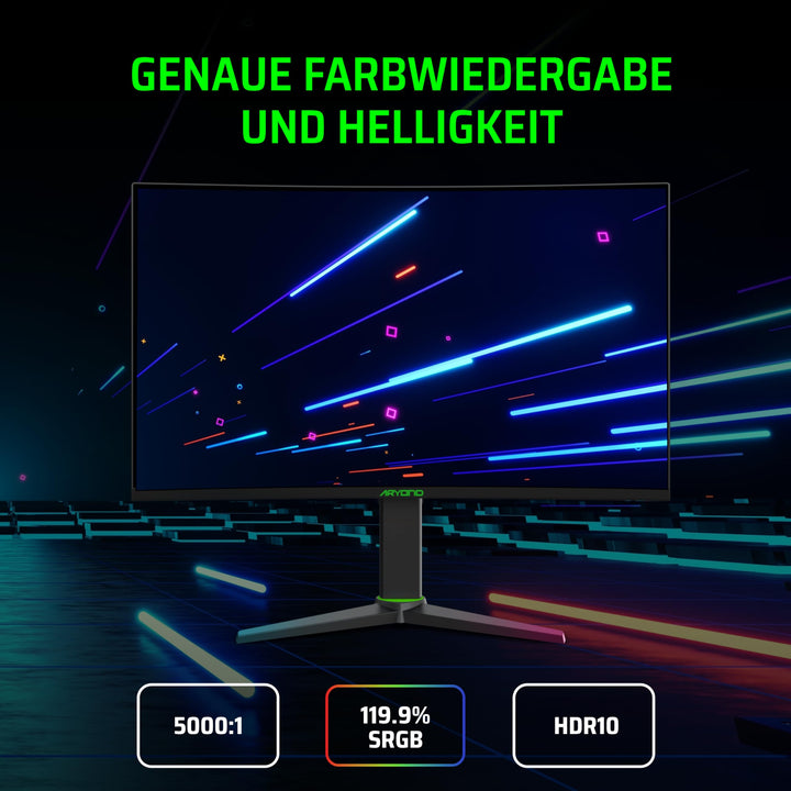 Curved Gaming Monitor 27 Zoll QHD 180Hz 1ms mit FreeSync - Bild 5