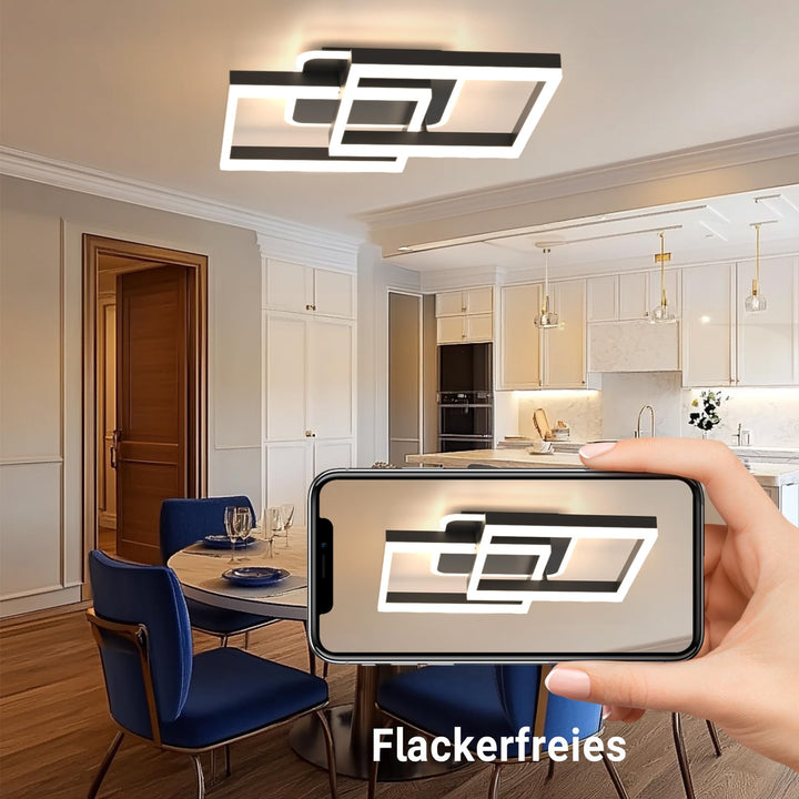LED Deckenleuchte dimmbar 40W Schwarz mit Fernbedienung Smart Home - Bild 8