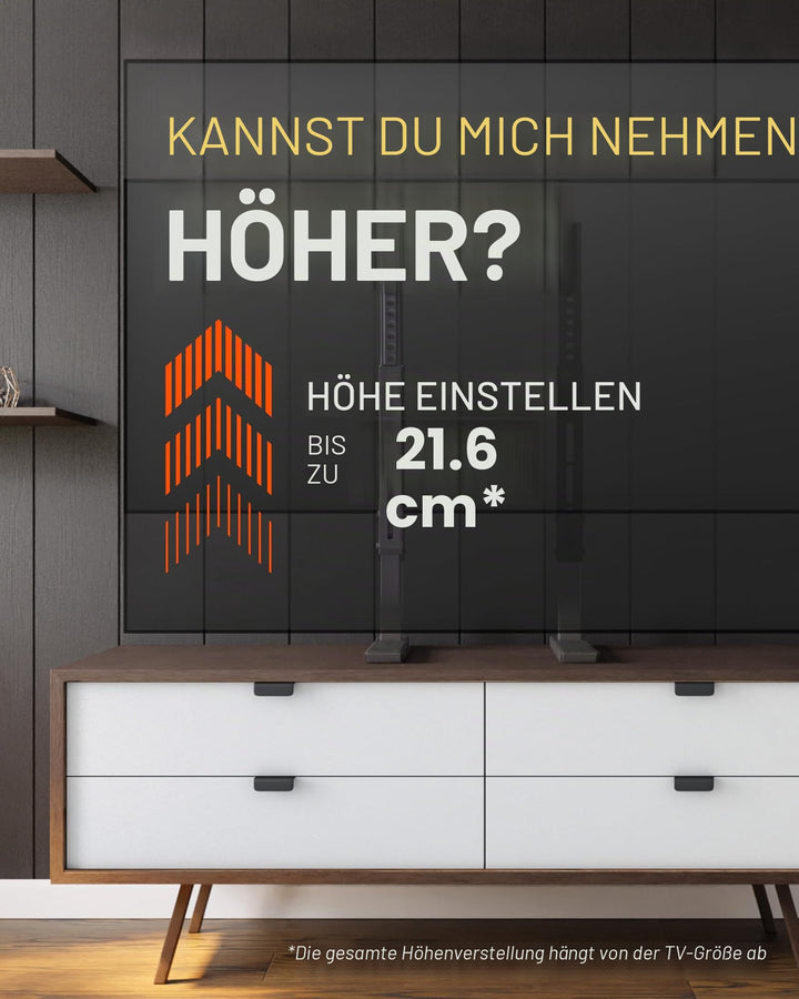 TV-Ständer universal höhenverstellbar für Fernseher 49–77 Zoll Stahl - Bild 3
