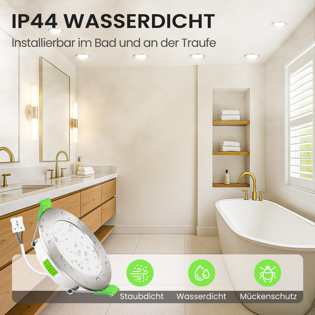 LED Einbaustrahler dimmbar 12er-Set 3CCT IP44 Ø55-68mm Deckenspot - Bild 5