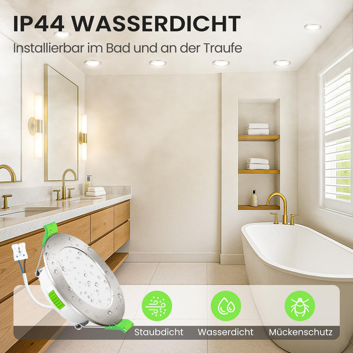 LED Einbaustrahler dimmbar 12er-Set 3CCT IP44 Ø55-68mm Deckenspot - Bild 5