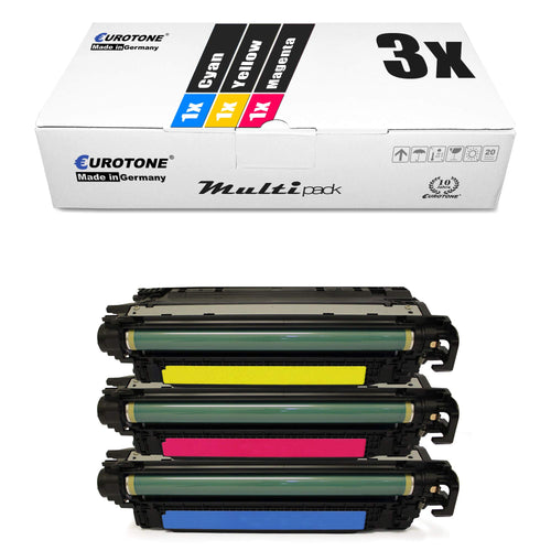 Toner-Set CMY kompatibel für HP Color LaserJet CP3525 CM3530 3er-Pack