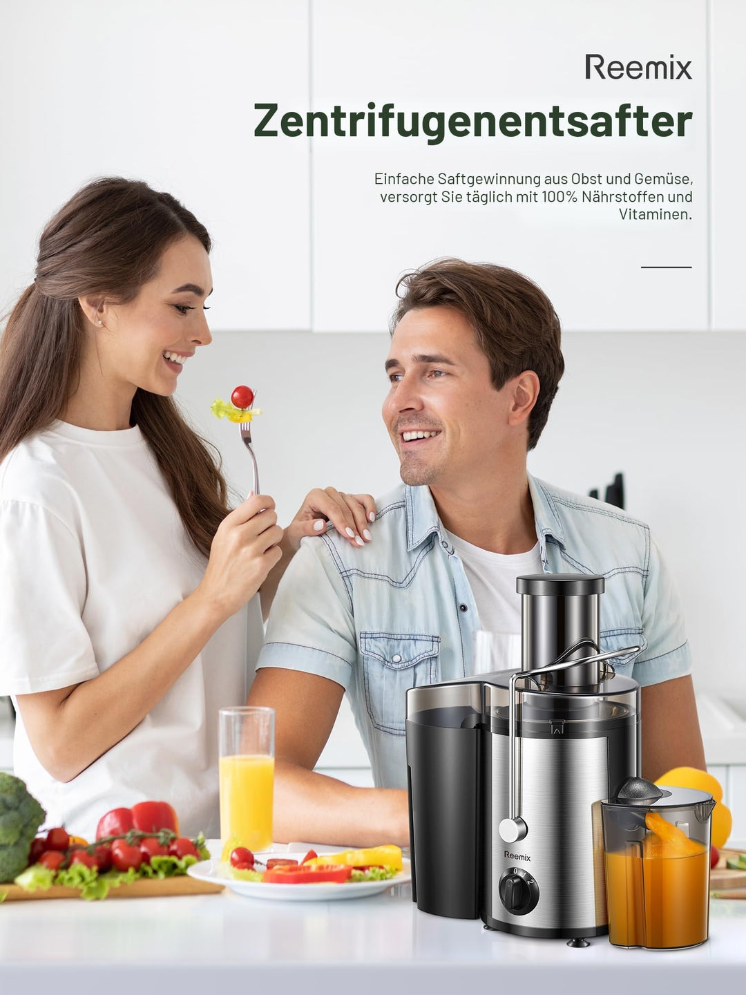 Zentrifugalentsafter 800W mit 72mm Einfüllöffnung für Obst und Gemüse - Bild 5