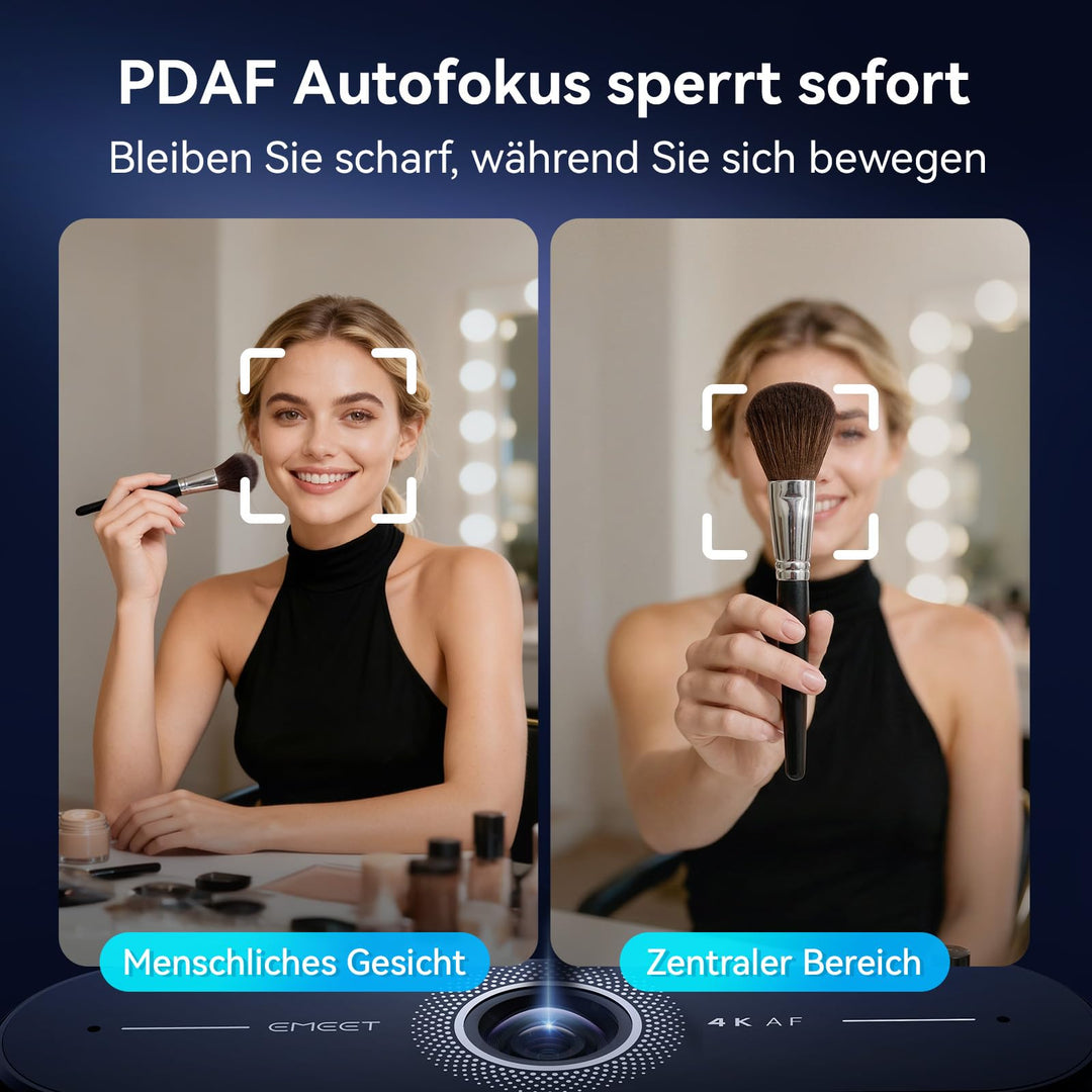 4K Webcam mit PDAF-Autofokus, Dual-Mikrofon und Privacy Cover - Bild 3