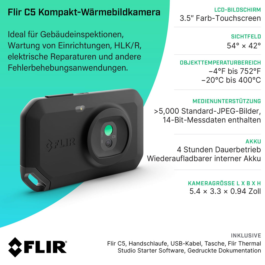 Wärmebildkamera FLIR C5 kompakt WLAN 160x120 für Inspektionen - Bild 7