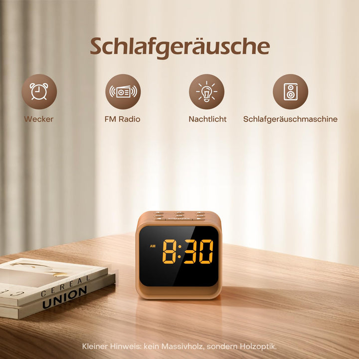 Radiowecker mit Soundmaschine 4-in-1 FM Radio 7-Farben Nachtlicht - Bild 2