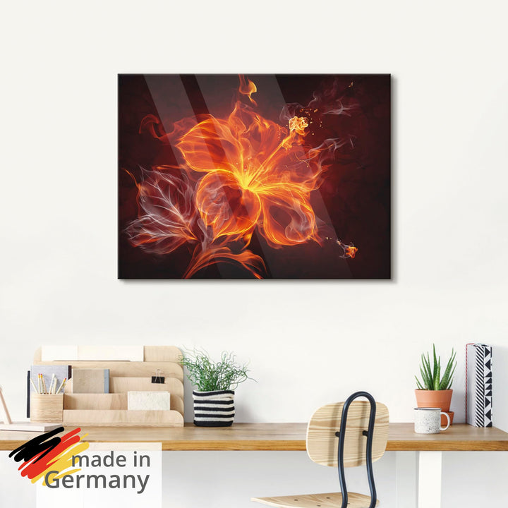 Glasbild Feuerblume Abstrakt Querformat 60x45 cm Floatglas - Bild 5