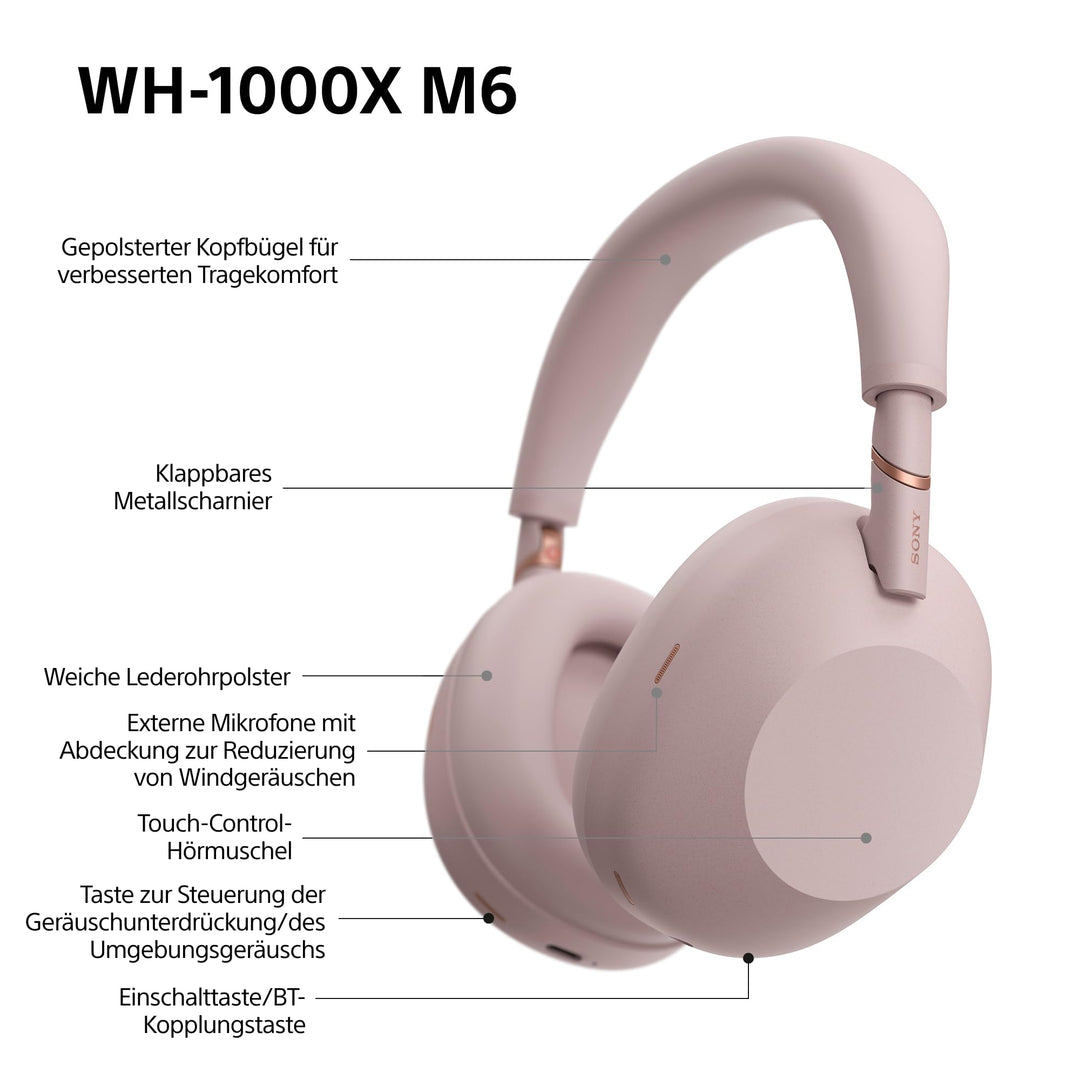 Noise Cancelling Kopfhörer kabellos Over-Ear 40h Akku Sand Pink - Bild 12