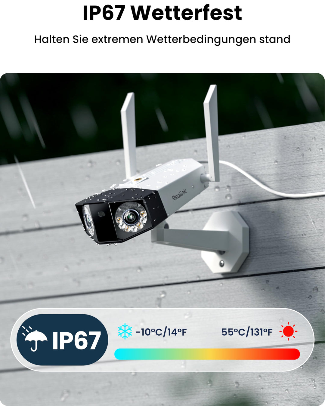 Überwachungskamera Aussen 16MP 180° Panorama Wi-Fi 6 IP67 - Bild 9