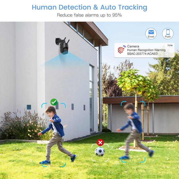 Überwachungskamera Aussen 4MP 2.5K Dual-Objektiv 6x Hybrid-Zoom WLAN - Bild 5
