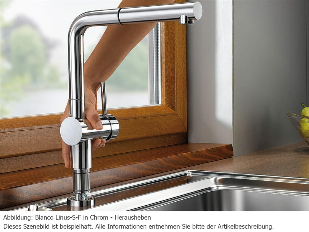 Küchenarmatur Chrom mit ausziehbarer Brause Niederdruckausführung - Bild 3