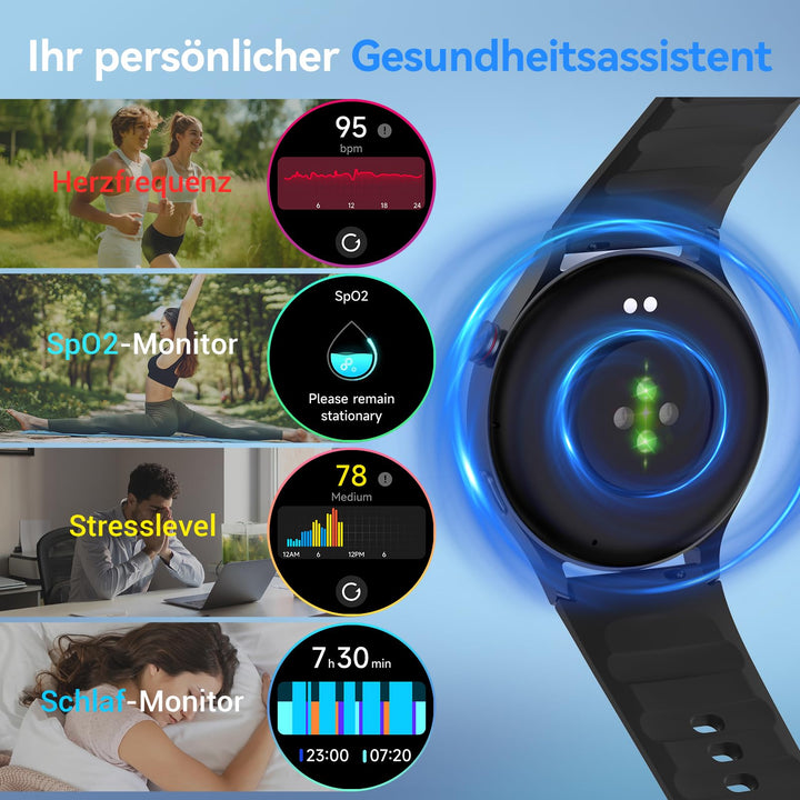 Smartwatch mit Telefonfunktion 1,32" AMOLED 110+ Sportmodi 3ATM - Bild 4