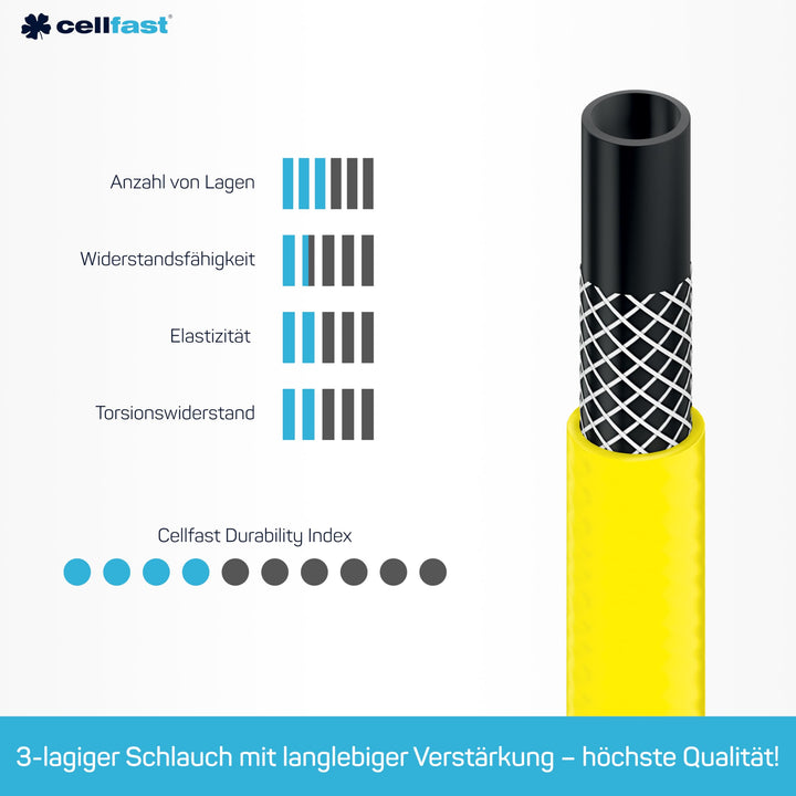 Gartenschlauch 3-lagig 1/2" 15 m UV-beständig gelb - Bild 2