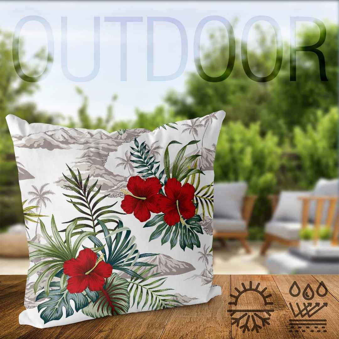 Outdoor-Kissenbezug Hibiskus Tropisch Polyester 80x80 cm - Bild 4
