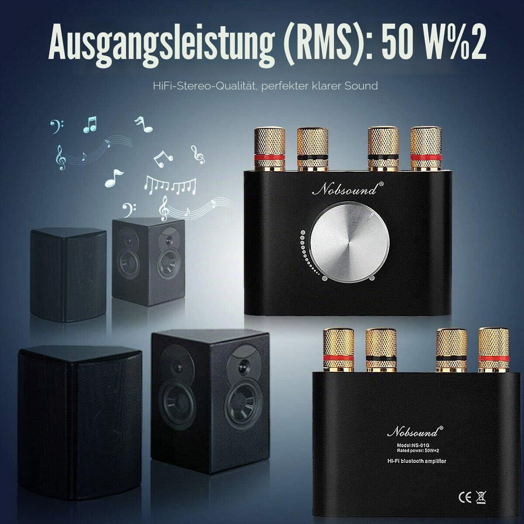 HiFi Stereo Verstärker Bluetooth 5.0 50W×2 2.0 Kanal mit Netzteil - Bild 4