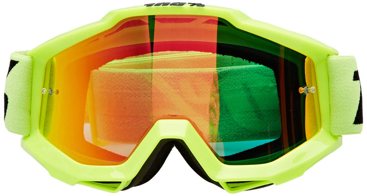 Motocross-Brille Verspiegelt Fluo-Gelb mit Rot-Spiegel-Linse One Size - Bild 2