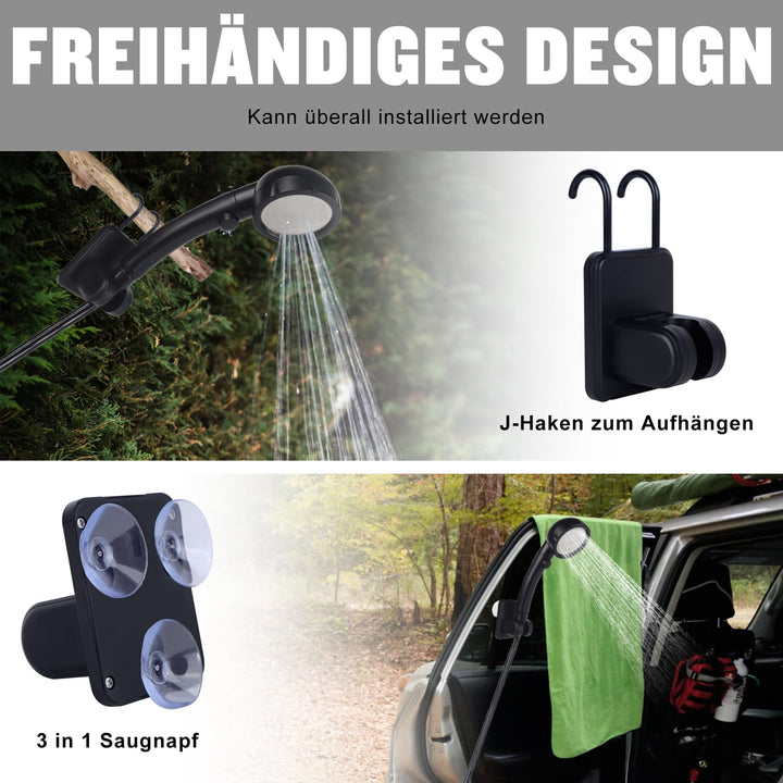 Campingdusche Tragbar 6000mAh Akku IPX7 4 Duschmodi - Bild 7