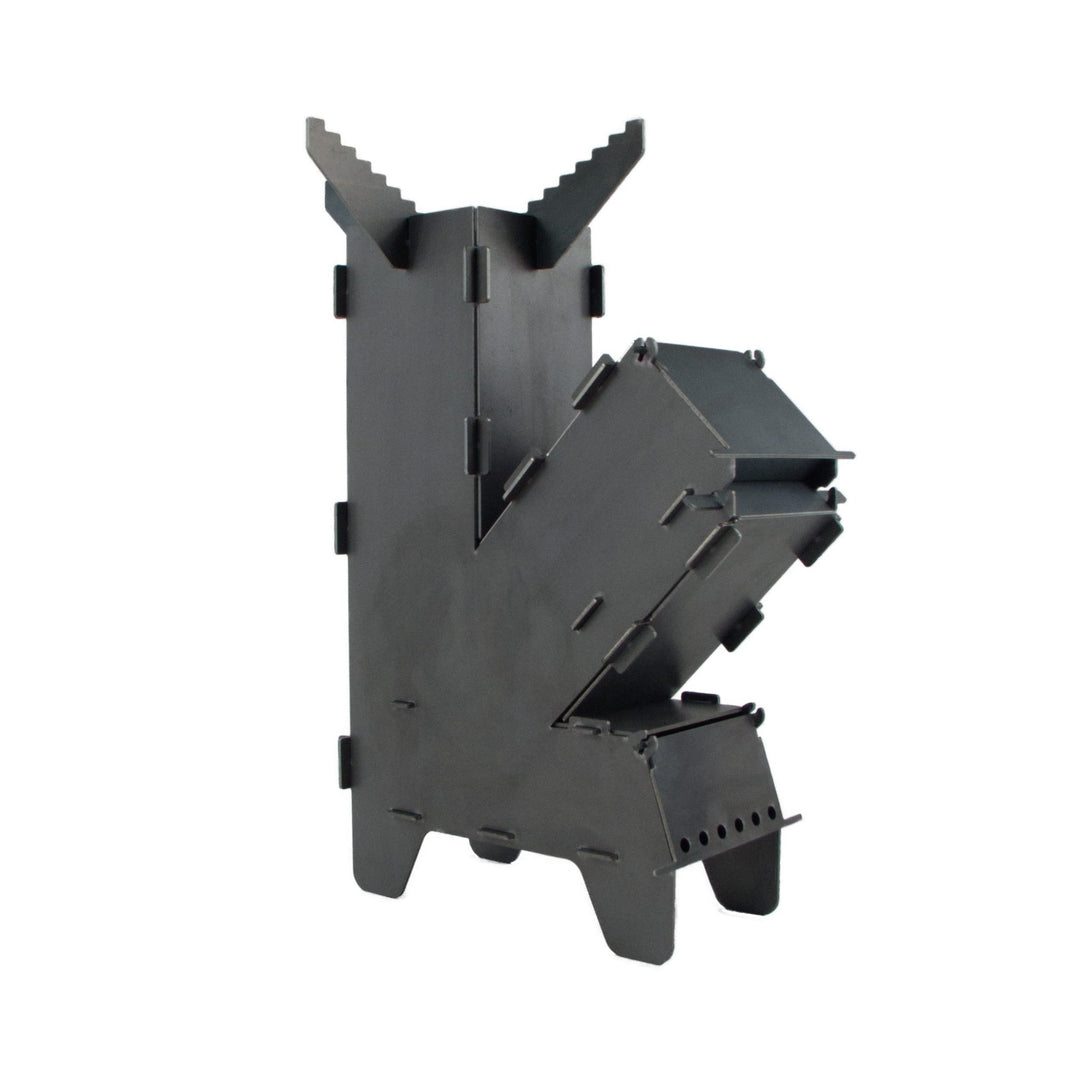 Raketenofen Stahl 3mm Stecksystem mit 5mm Grillplatte Camping - Bild 4