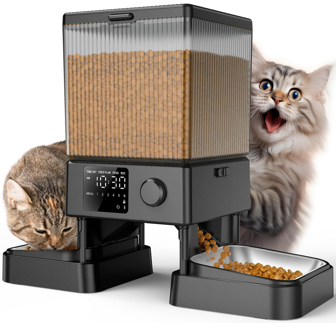 Futterautomat 2 Katzen 5L Trockenfutter mit Sprachaufzeichnung