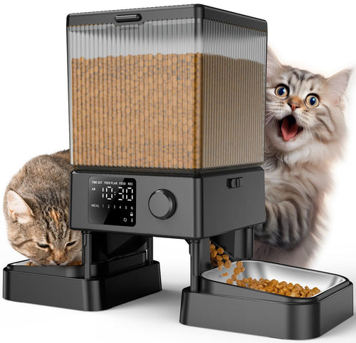 Futterautomat 2 Katzen 5L Trockenfutter mit Sprachaufzeichnung