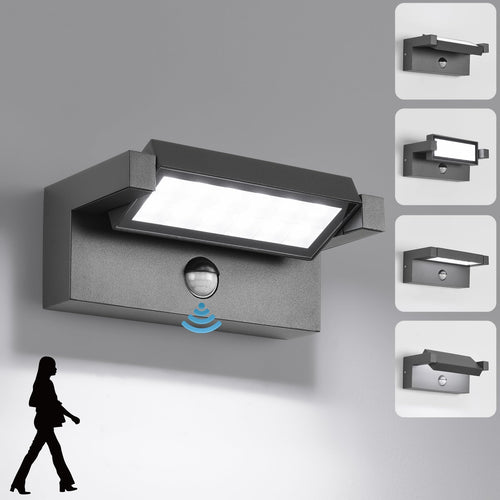 Aussen-Wandleuchte LED 22W mit Bewegungsmelder 350° schwenkbar IP65