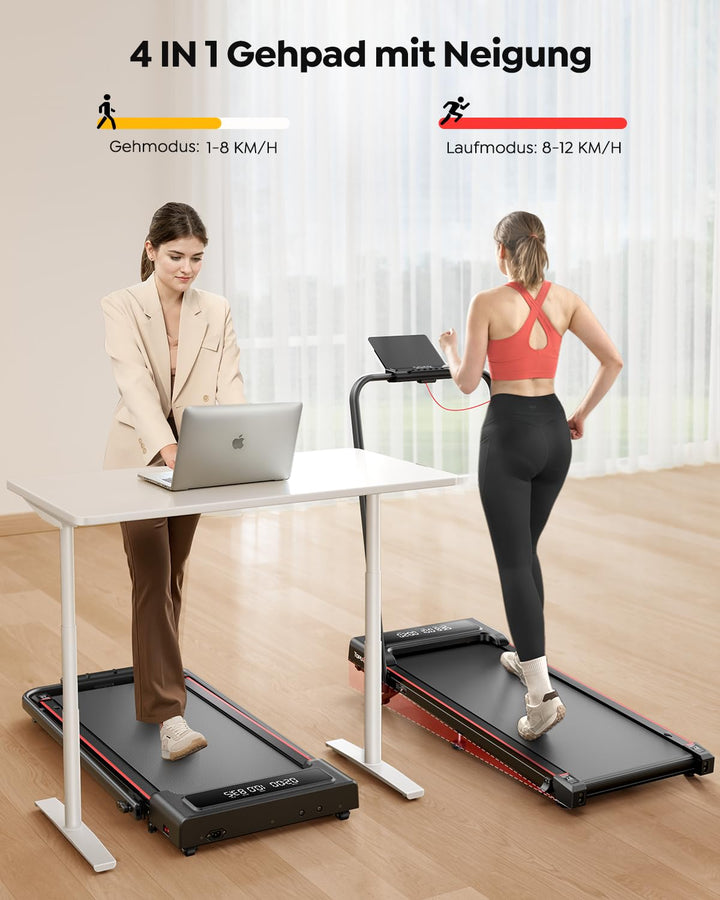 Laufband klappbar mit Neigung 9% bis 12 km/h 2.5 HP für Zuhause - Bild 2