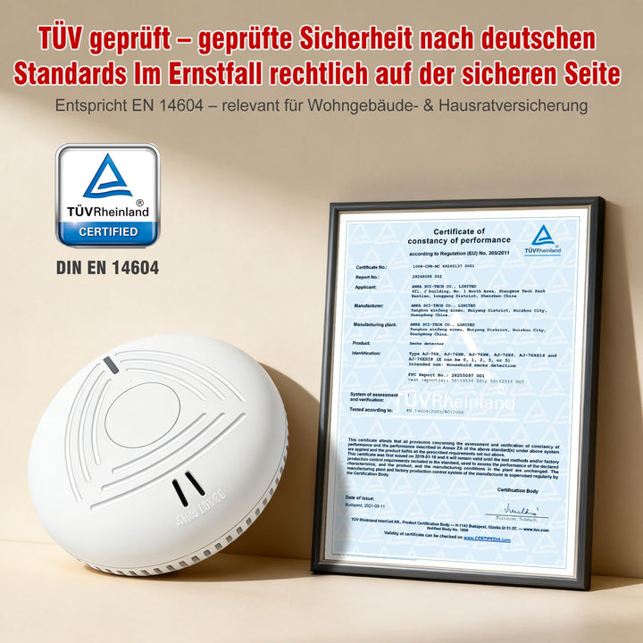 Rauchmelder 10-Jahres-Batterie 4er-Set 85 dB ohne Bohren - Bild 5