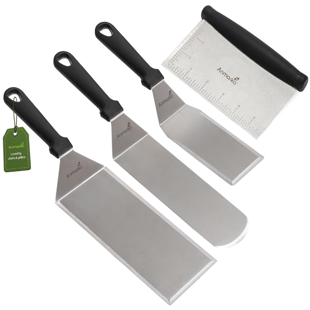 Pfannenwender-Set Edelstahl 4-teilig für Grill und Pfanne