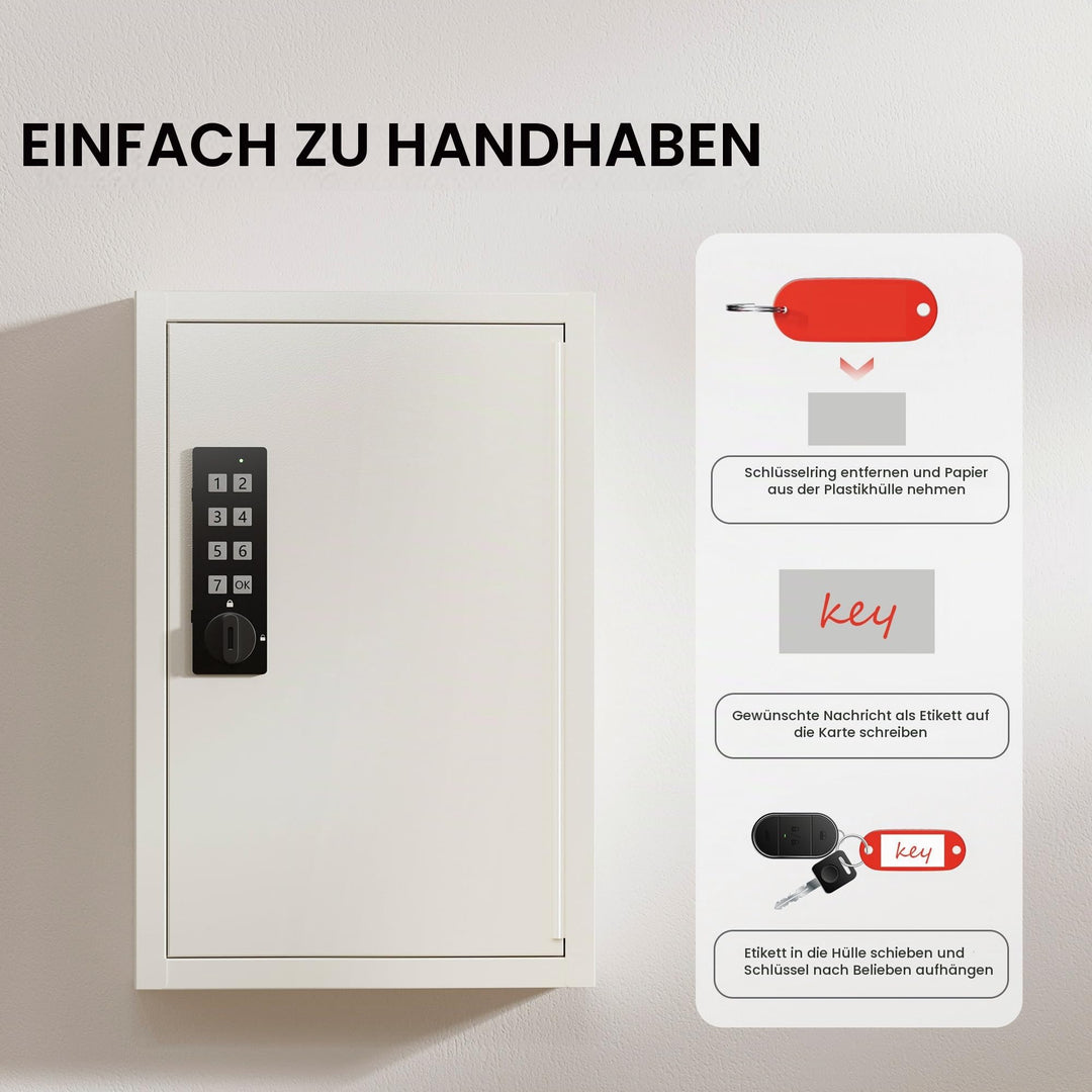 Schlüsselkasten elektronisch 40 Haken Zahlencode Wandmontage - Bild 5