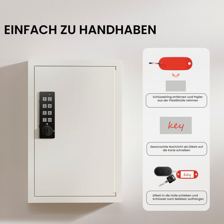 Schlüsselkasten elektronisch 40 Haken Zahlencode Wandmontage - Bild 5