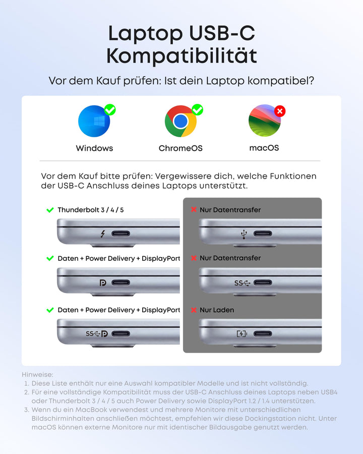 Laptop Dockingstation 13-in-1 Triple-Display USB-C mit abnehmbarem Hub - Bild 8
