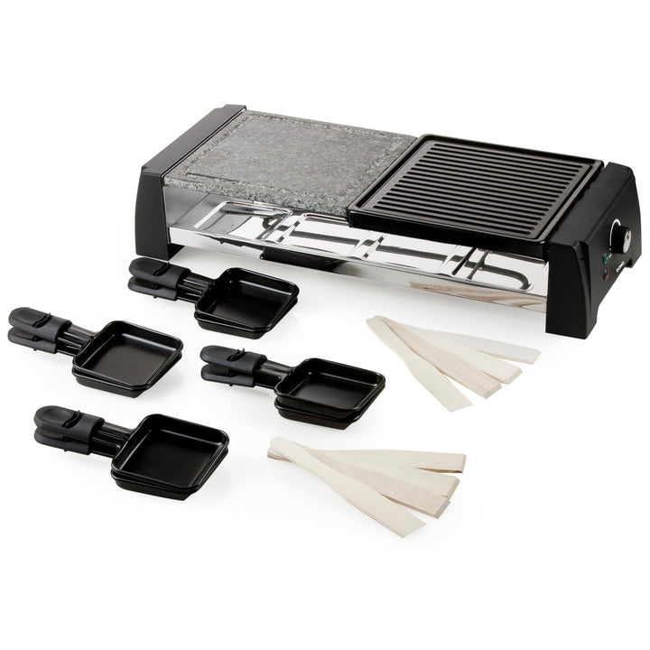 Raclette-Grill 3-in-1 mit Naturstein und Grillplatte fuer 8 Personen - Bild 2