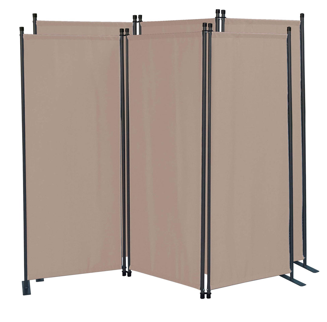 Paravent 6-teilig 340x165 cm Beige Polyester für Garten &amp; Balkon - Bild 7