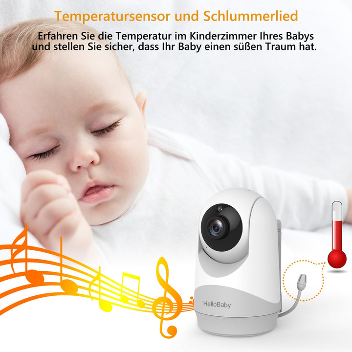 Babyphone mit Kamera 3,2-Zoll-IPS-Display ohne WLAN Nachtsicht - Bild 7