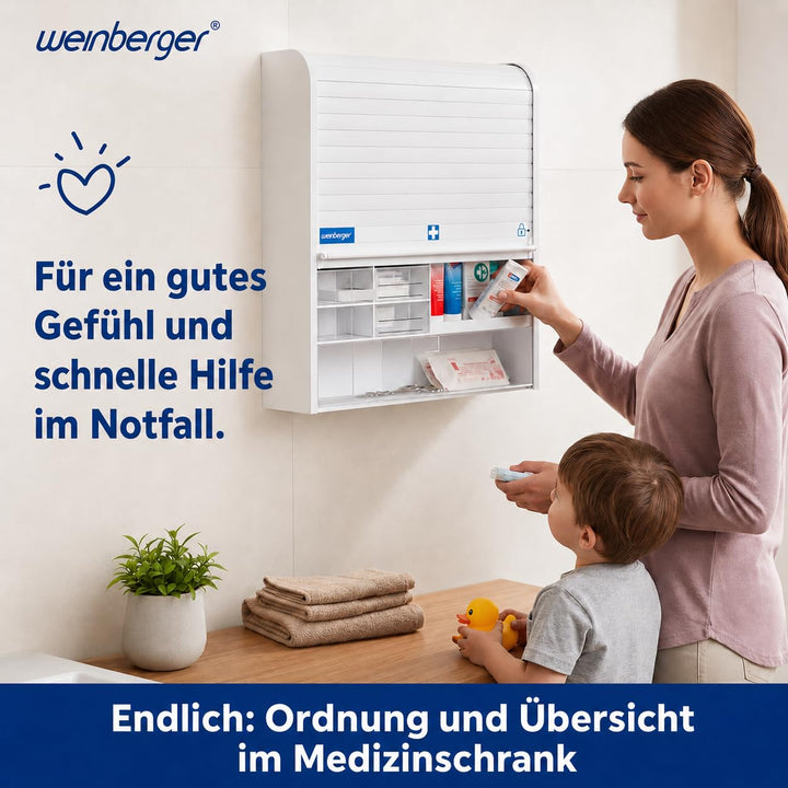 Medizinschrank hängend Weiss 14 Fächer mit Kindersicherung - Bild 6