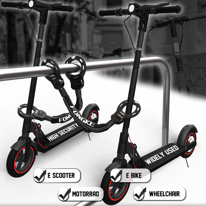Kettenschloss E-Scooter 8mm Stahl mit Aufbewahrungstasche 55cm - Bild 4