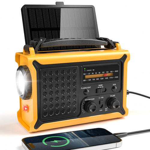 Kurbelradio Solar 12000mAh Powerbank IPX6 AM/FM Notfallradio