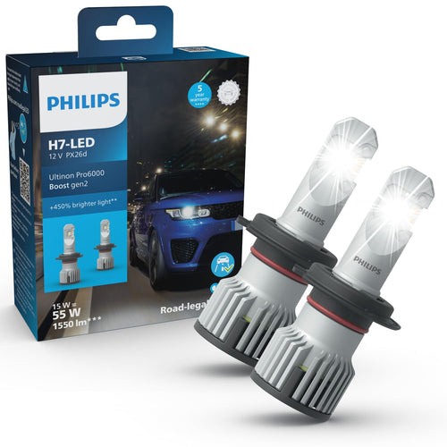 H7-LED Nachrüstlampe 5800K bis 450% heller Strassenzulassung 2er-Set