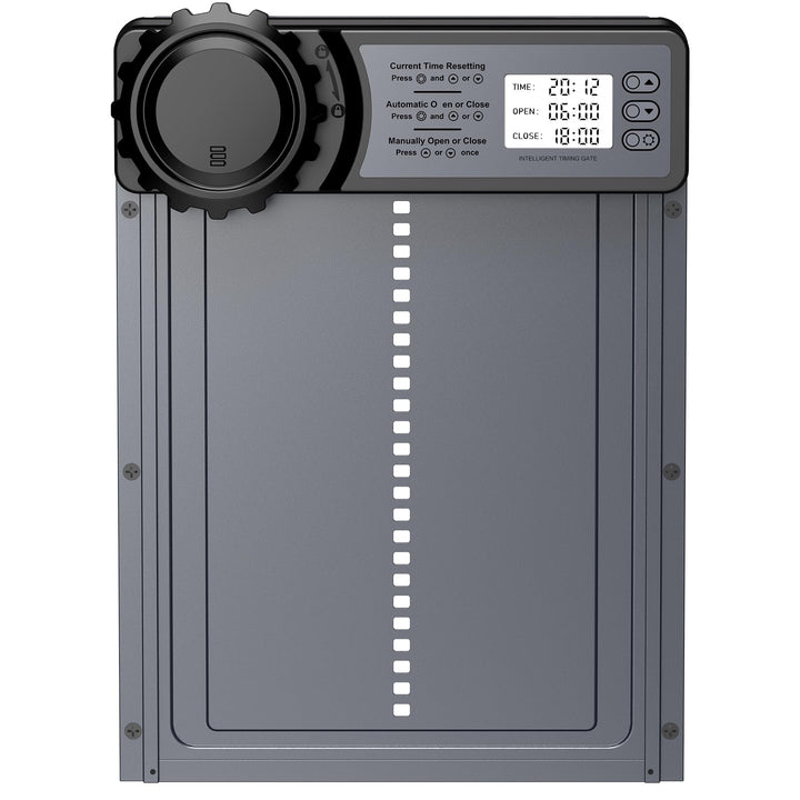 Automatische Hühnerklappe Aluminium mit Timer und Einklemmschutz