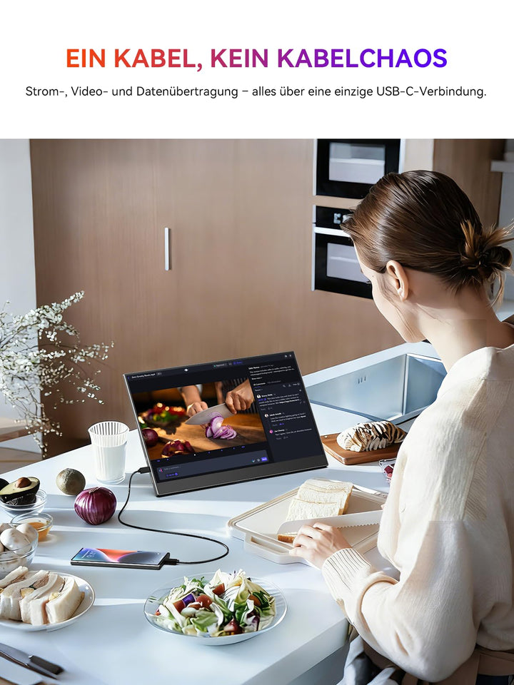Portabler Monitor 15,6 Zoll IPS FHD matt 125% sRGB Zweitbildschirm - Bild 6