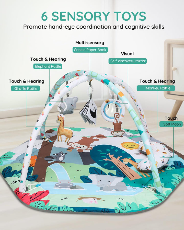 Spielbogen Baby 4-in-1 mit Spieldecke und 6 Sensorspielzeugen - Bild 2
