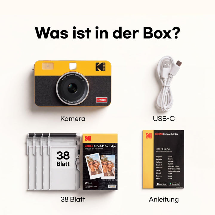 Sofortbildkamera 2-in-1 mit Fotodrucker 4PASS Bluetooth 38 Blatt Gelb - Bild 8
