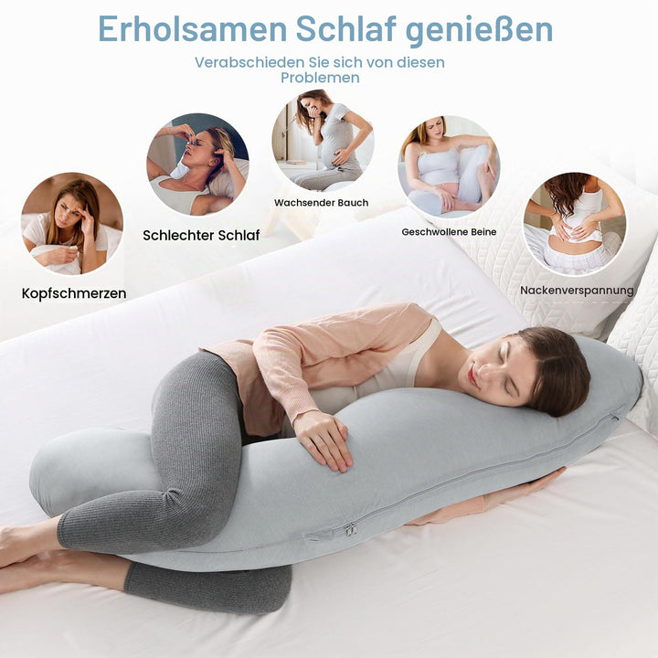 Schwangerschaftskissen J-Form mit Kühlbezug für Seitenschläfer - Bild 5