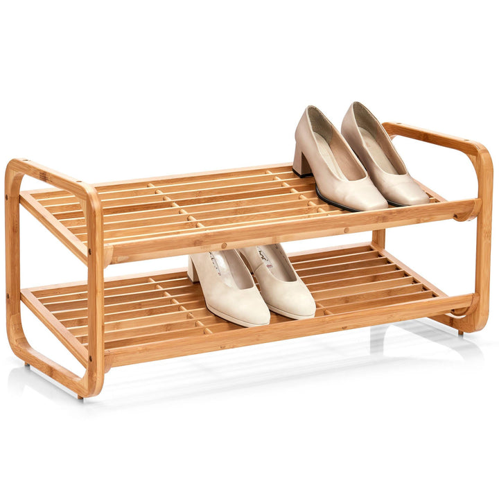 Schuhregal Bambus stapelbar 74x33x33 cm für 6 Paar Schuhe